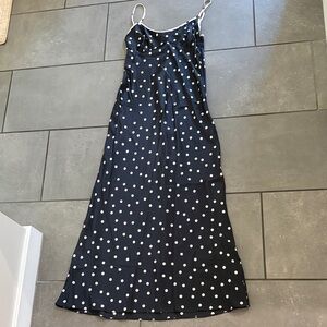 Emory Park Black and White Polka Dot Maxi Dress